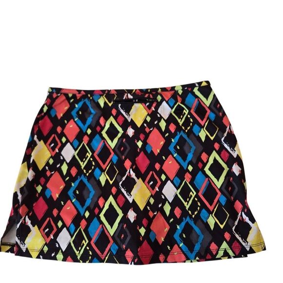 Pro Tour Womens Multi Color Diamond Pattern Golf Skort Size XL - Picture 3 of 12